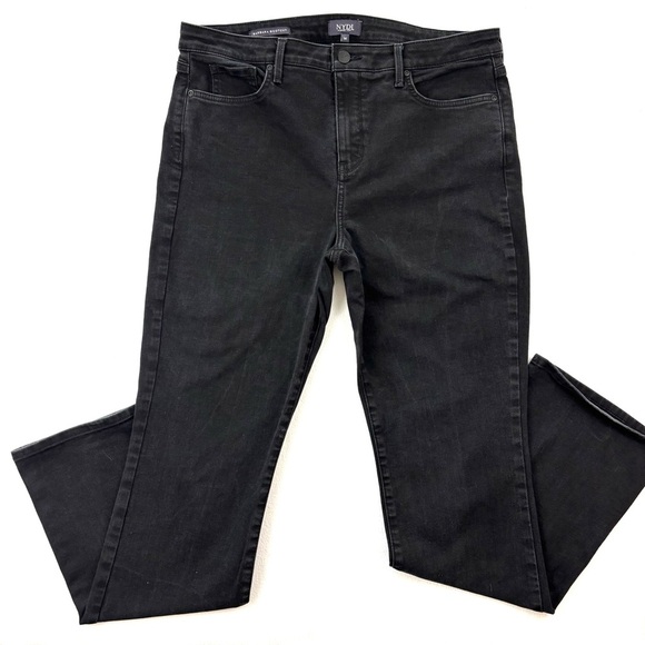 NYDJ Barbara Bootcut Faded Black Lift Tuck Smoothing Stretch Jeans Size 14 - Picture 1 of 16